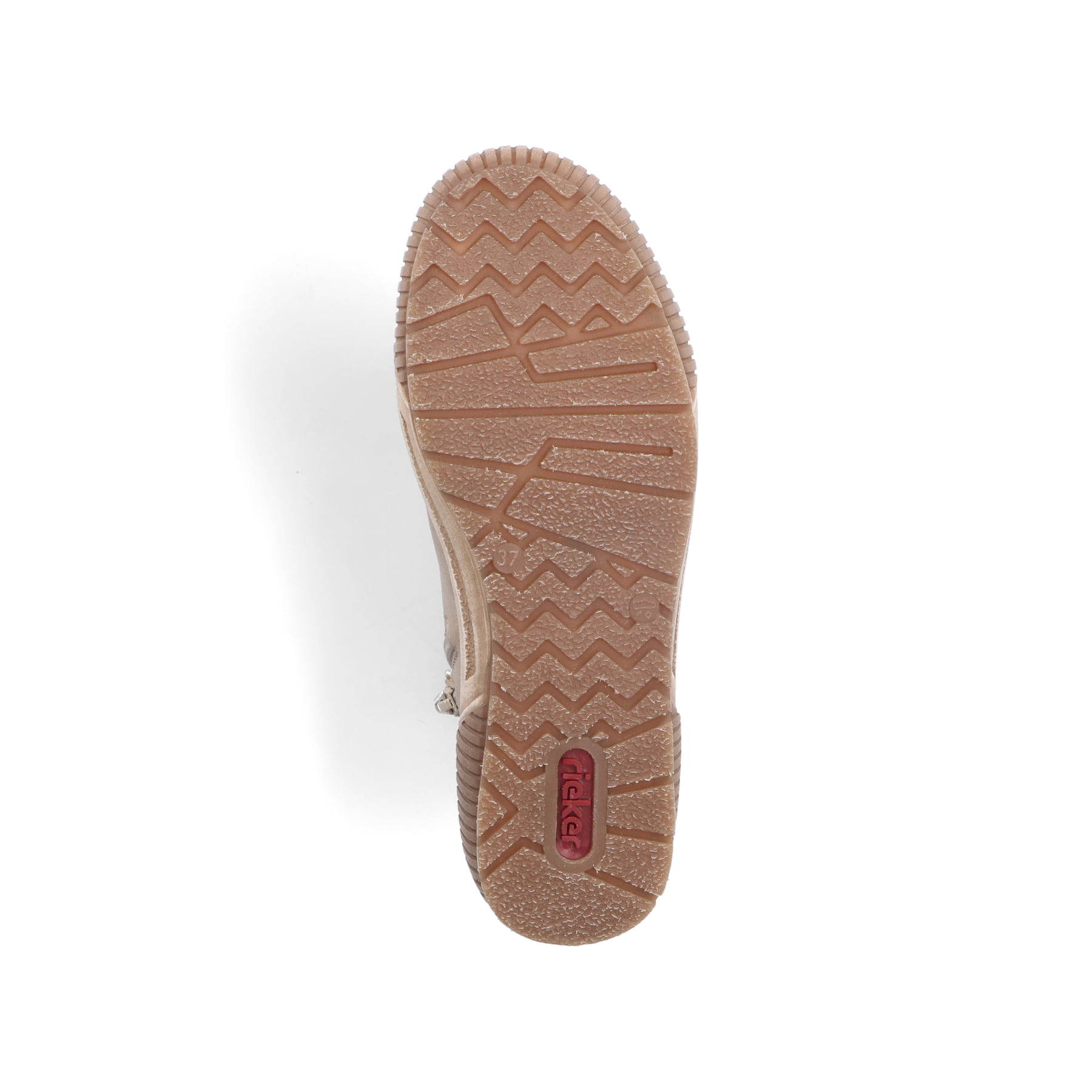 Beige Rieker Damen Schnürstiefel N0730-64 mit einem Reißverschluss. Schuh Laufsohle.