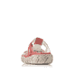 Sabots Rieker rouges pour femme L0396-33 en cuir lisse. Chaussure vue de l'arrière.