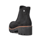 
Graphitschwarze Rieker Damen Chelsea Boots 79265-00 mit einer leichten Profilsohle. Schuh von hinten