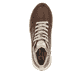 Braune Rieker Damen Sneaker High 42570-22 mit flexibler und super leichter Sohle. Schuh von oben.