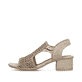 Beige Rieker Riemchensandaletten 64962-60 mit Gummizug sowie leichter Sohle. Schuh Außenseite.