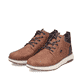 Braun-schwarze Rieker Herren Sneaker High B5530-25 mit einem Reißverschluss. Schuhpaar seitlich schräg.