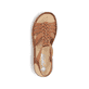 Braune Rieker Damen Riemchensandalen 60809-24 mit einem Gummizug. Schuh von oben.