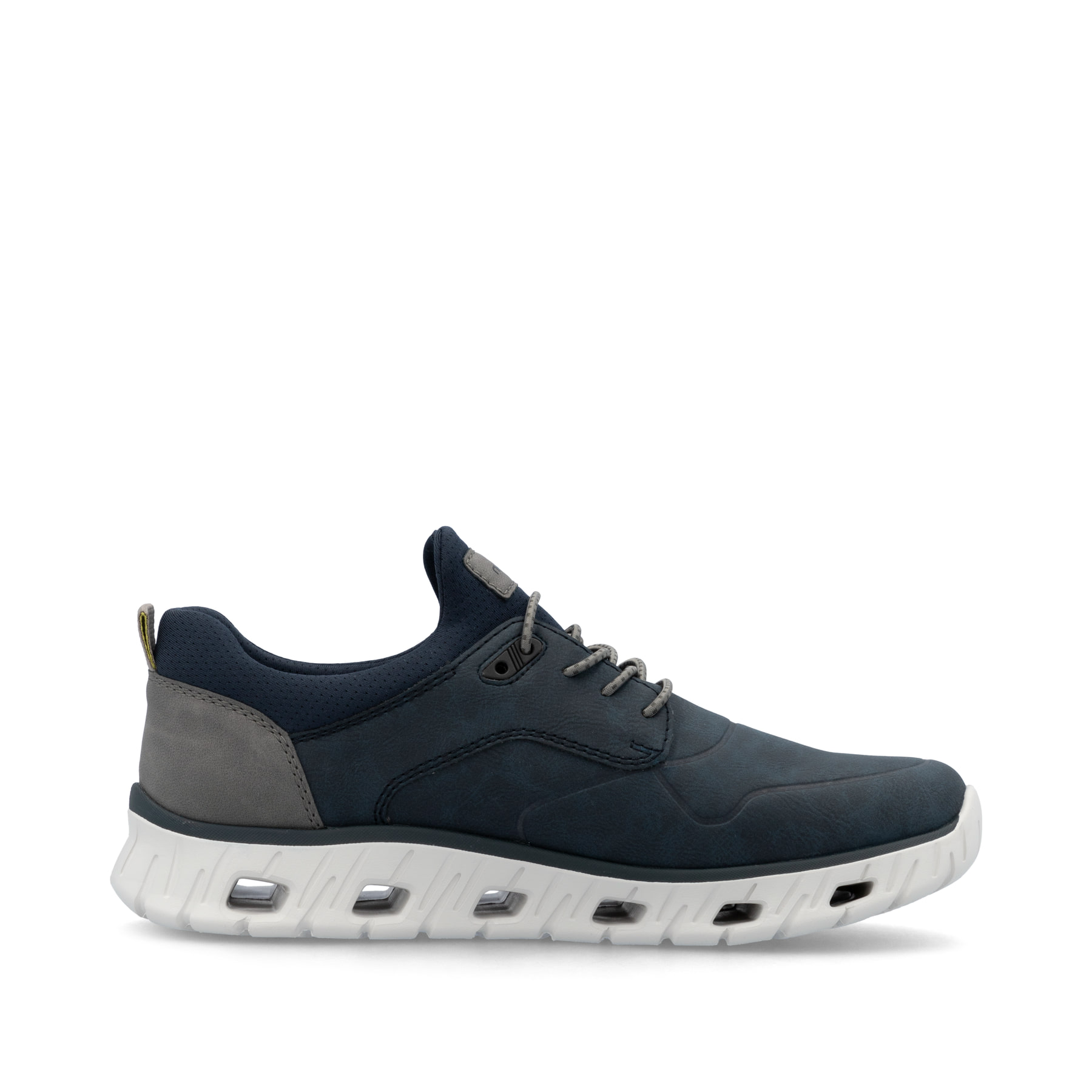 Blaue Rieker Herren Sneaker Low 04350-14 mit Gummizug sowie ultraleichter Sohle. Schuh Innenseite.