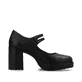 Schwarze Rieker Pumps Y4164-00 mit einer Schnalle sowie der Komfortweite G. Schuh Innenseite.