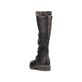 
Tiefschwarze Rieker Damen Hochschaftstiefel Z4776-00 mit einer robusten Profilsohle. Schuh von hinten