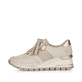 Reinweiße Rieker Damen Sneaker Low N8321-80 mit Reißverschluss sowie Ziernähten. Schuh Außenseite gespiegelt.
