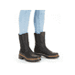 
Nachtschwarze Rieker Damen Chelsea Boots 72683-00 mit einer schockabsorbierenden Sohle. Schuh am Fuß