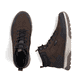 Schwarz-dunkelbraune Rieker Herren Schnürstiefel B9310-24 aus Rauleder. Schuh von oben, liegend.