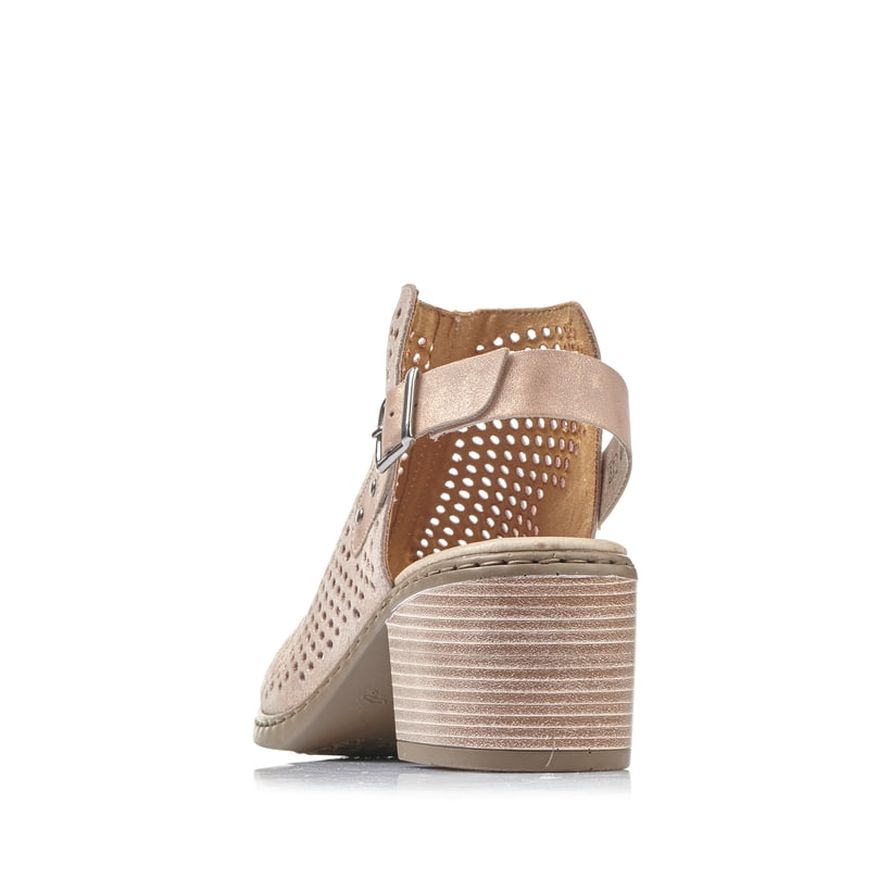 Rosane Rieker Riemchensandaletten V0590-31 mit einer Schnalle. Schuh von hinten.