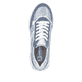 Blaue Rieker Damen Sneaker Low W1307-14 mit einer Schnürung. Schuh von oben.