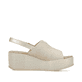 Beige Rieker Damen Sandalen 69460-62 mit moderner Spannnaht. Schuh Innenseite.