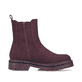 Brombeerfarbene Rieker Damen Chelsea Boots 91580-30 mit einem Reißverschluss. Schuh Innenseite.