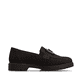 Dunkelbraune Rieker Damen Loafer 45553-25 mit Schmuckelementen sowie Gummizug. Schuh Innenseite.
