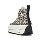 Mehrfarbige vegane Rieker Damen Sneaker High 90010-91 mit einem Reißverschluss. Schuh von hinten.