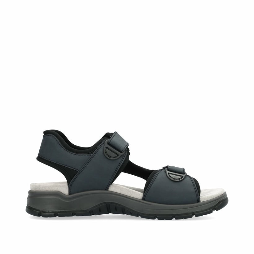 Blaue Rieker Herren Trekkingsandalen 26955-14 mit einem Klettverschluss. Schuh Innenseite.