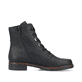 Nachtschwarze Rieker Damen Schnürstiefel 75142-01 mit Schnürung und Reißverschluss. Schuh Innenseite