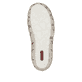 Weiße Rieker Damen Slipper L0358-80 mit Gummizug sowie extra weicher Decksohle. Schuh Laufsohle.