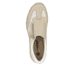 Grüne Rieker Damen Slipper N42G2-52 mit einer Gummischnürung. Schuh Außenseite gespiegelt.
