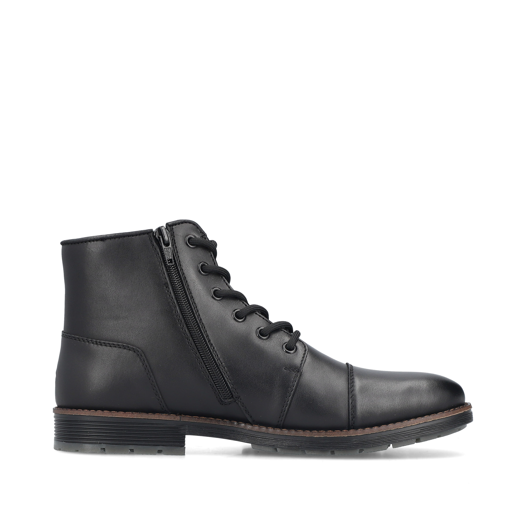 Schwarze Rieker Herren Schnürstiefel F4546-00 aus Glattleder. Schuh Innenseite.