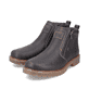 
Schwarzbraune Rieker Herren Kurzstiefel 39871-25 mit Reißverschluss sowie Fiber-Grip. Schuhpaar schräg.