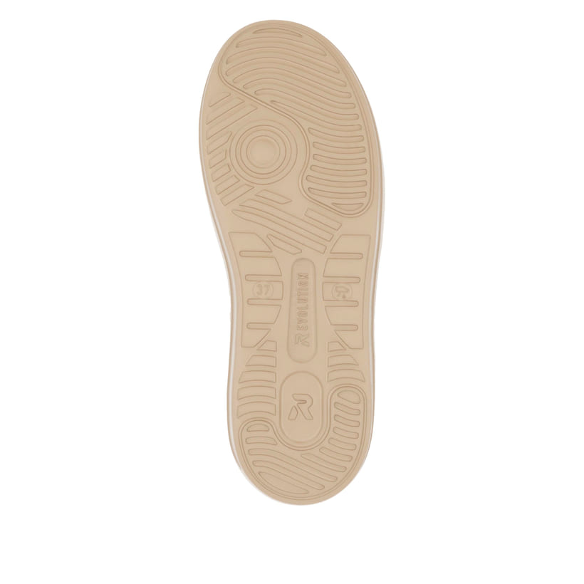 Schwarze Rieker Damen Sneaker Low W1202-01 mit einer ultraleichten Plateausohle. Schuh Laufsohle.