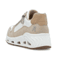 Weiße Rieker Damen Sneaker Low N5204-80 mit Reißverschluss sowie flexibler Sohle. Schuh von hinten.