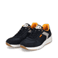 Blaue Rieker Herren Sneaker Low 07002-14 mit super leichter und flexibler Sohle. Schuhpaar seitlich schräg.