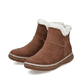Braune Rieker Damen Kurzstiefel 74260-25 mit wasserabweisender RiekerTEX-Membran. Schuhpaar seitlich schräg.