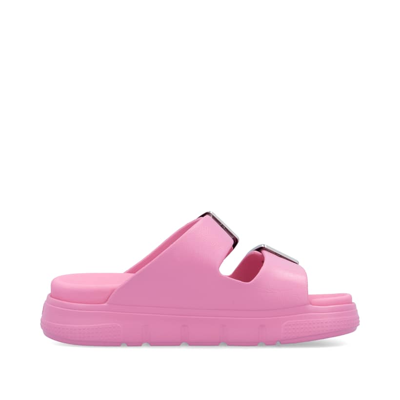 Rosane Rieker Damen Pantoletten P2180-34 mit Schnallen sowie ultraleichter Sohle. Schuh Innenseite.