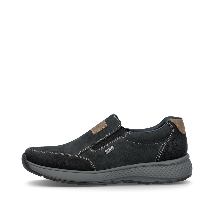 Blaugraue Rieker Herren Sneaker Low B7613-14 mit einer schockabsorbierenden Sohle. Schuh Innenseite
