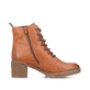 Karamellbraune Rieker Damen Schnürstiefel 77521-22 mit einem Reißverschluss. Schuh Innenseite.