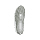 Grüne Rieker Damen Slipper N1963-52, Barfußschuhe in Löcheroptik mit Gummizug. Schuh von oben.
