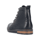 Schwarze Rieker Herren Schnürstiefel 14631-00 mit wasserabweisender TEX-Membran. Schuh von hinten.