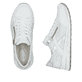 Weiße Rieker Damen Sneaker Low N1403-80 mit Reißverschluss sowie Extraweite H. Schuh von oben, liegend.