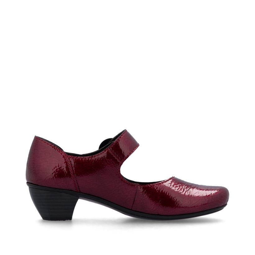 Escarpins Rieker rouges pour femme 41756-33 avec boucle. Chaussure vue de l'arrière.