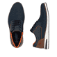 Blaue Rieker Herren Schnürschuhe 11301-14 mit der Komfortweite G 1/2. Schuh von oben, liegend.