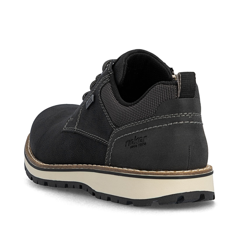 Schwarze Rieker Herren Schnürschuhe 38406-00 mit wasserabweisender TEX-Membran. Schuh von oben.