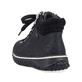 
Tiefschwarze Rieker Damen Schnürschuhe Z4263-00 mit Schnürung und Reißverschluss. Schuh von hinten