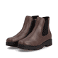 Chelsea Boots Rieker marron pour femmes 43072-22 avec fermeture éclair. Chaussures inclinées sur le côté.
