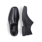 Schwarze Rieker Herren Slipper B0873-00 mit Elastikeinsatz sowie Extraweite H. Schuh Außenseite gespiegelt.