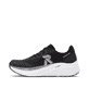 Schwarze Rieker Herren Sneaker Low U4102-00 mit Schnürung sowie abgesetztem Logo. Schuh Außenseite.