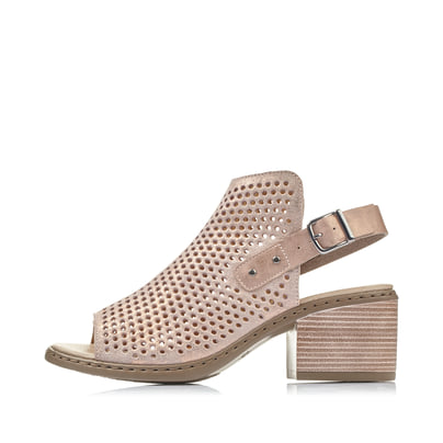 Rosane Rieker Riemchensandaletten V0590-31 mit einer Schnalle. Schuh Außenseite.