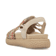 Mehrfarbige Rieker Damen Riemchensandalen V1541-90 mit einem Gummizug. Schuh von hinten.