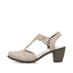 Rosane Rieker Pumps 40901-31 in Löcheroptik mit einem Gummizug. Schuh Außenseite.