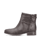 Dunkelbraune Rieker Damen Stiefeletten 77041-26 mit Zierelement. Schuh Außenseite.