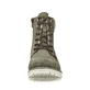 
Staubgraue Rieker Damen Stiefeletten Y9071-40 mit einer Profilsohle mit Blockabsatz. Schuh seitlich schräg