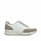 Chaussures à lacets Rieker blanches femme N9504-80 avec fermeture éclair. Côté intérieur de la chaussure.