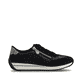Schwarze Rieker Damen Schnürschuhe N1210-00 mit einem Reißverschluss. Schuh Innenseite.