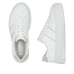Weiße Rieker Damen Sneaker Low M1910-80 mit einer Schnürung. Schuh von oben, liegend.